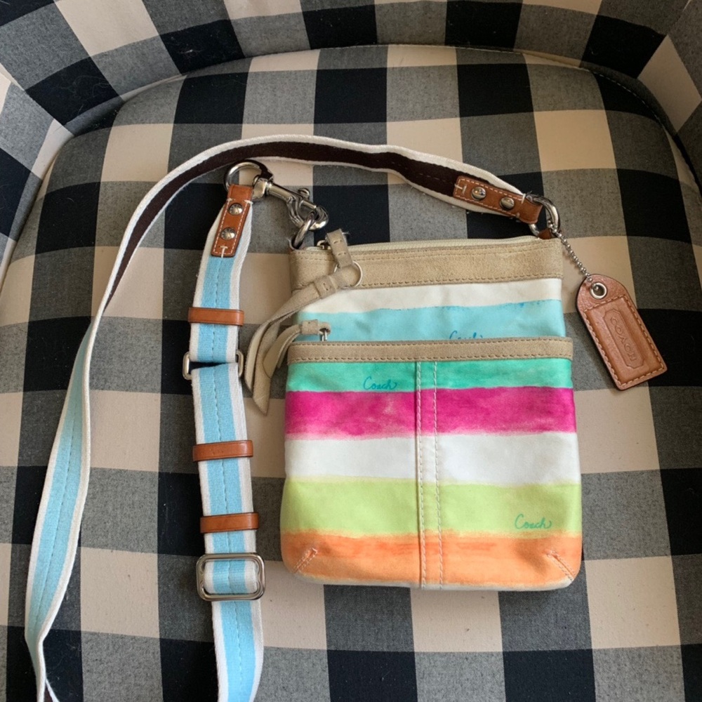 Vintage rainbow coach crossbody bag